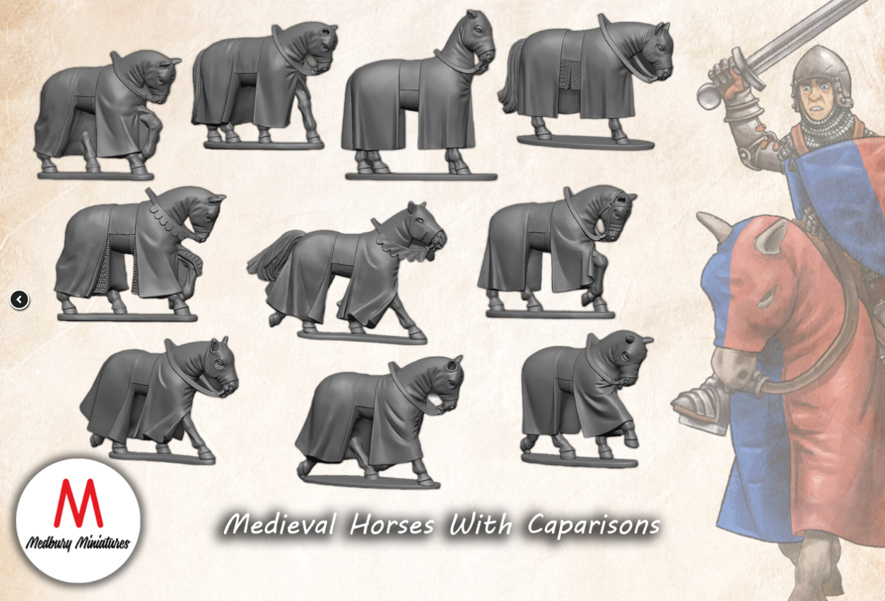 Medieval Horses With Caparisons