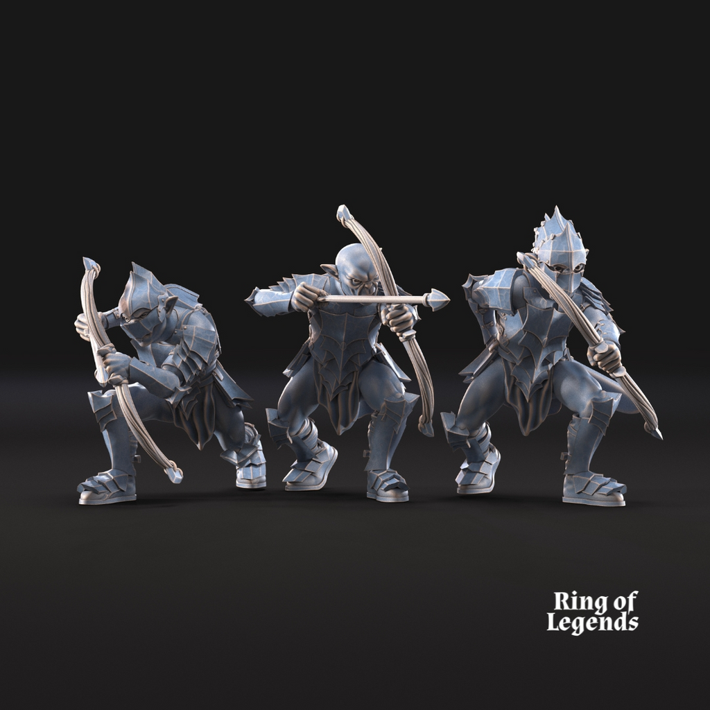 3x Goblins con arcos - Peana no escenificada