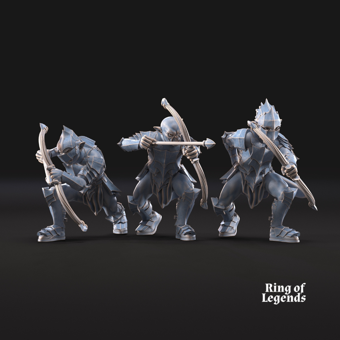 3x Goblins con arcos - Peana no escenificada
