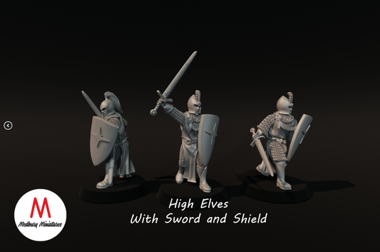 High Elves with Sword and shield