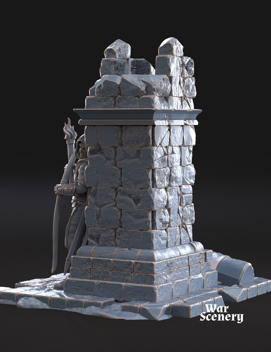 2x Paisaje con escenas de guerra