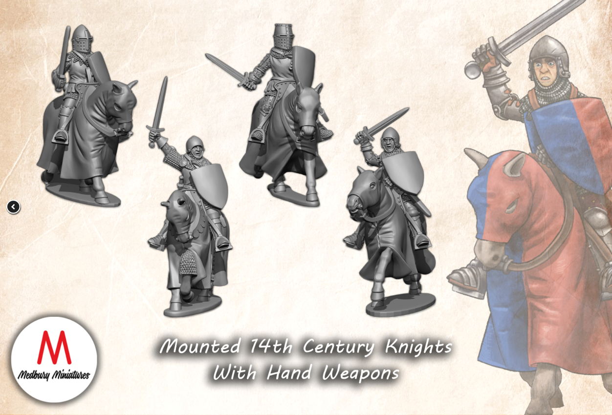 Mounted 14th Century Knights With Hand Weapons