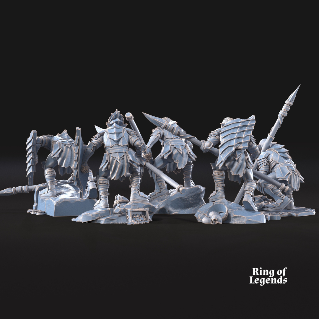 10 Guerreros con lanza y escudo - Goblins de la Cueva