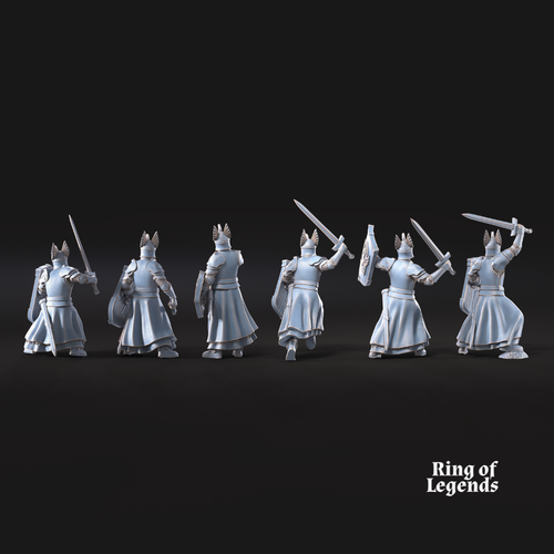 6x Guerreros cisne con espada - Cisne blanco