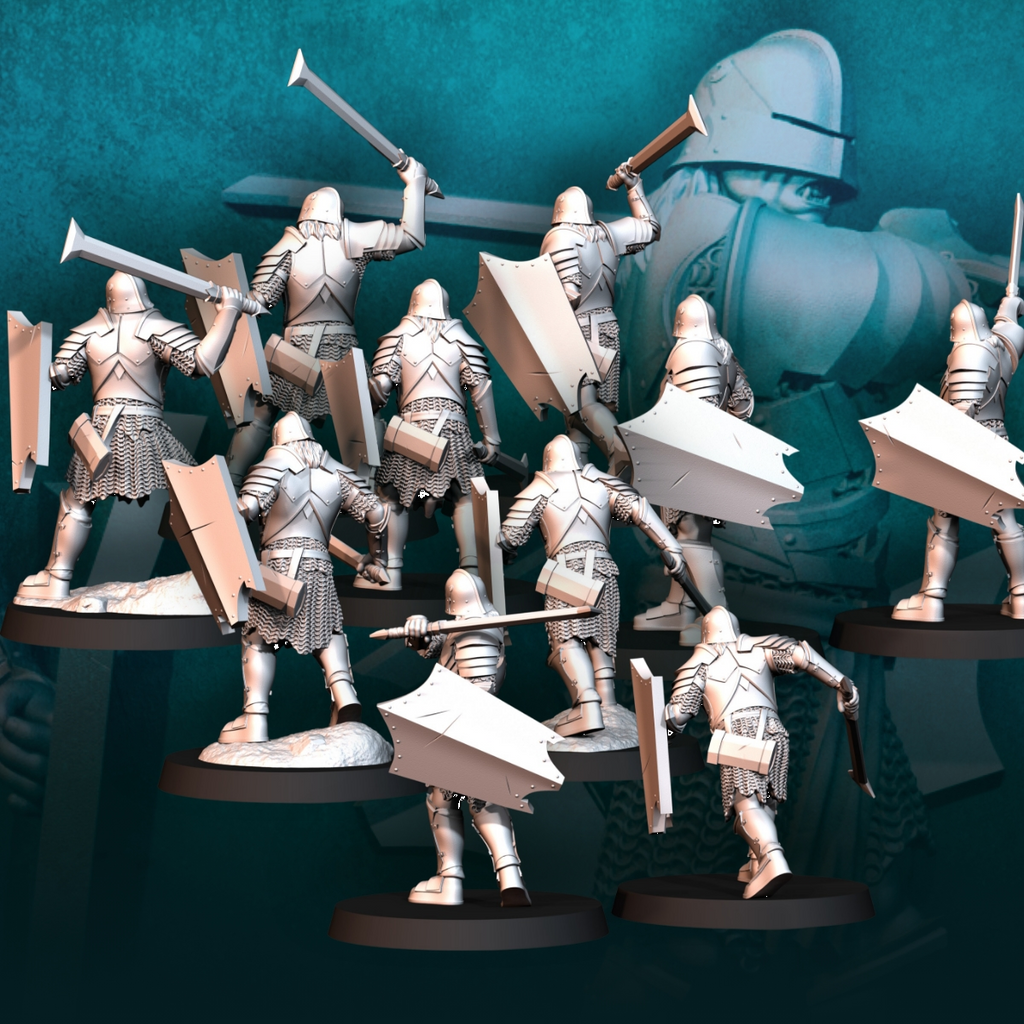 Blood-Handed Orcs On Foot With Shield and Sword