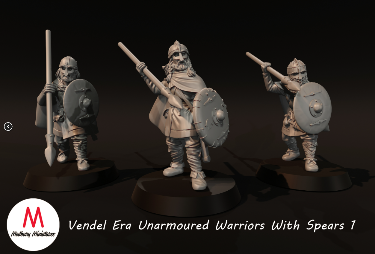Vendel Era Unarmoured Warriors With Spears 1