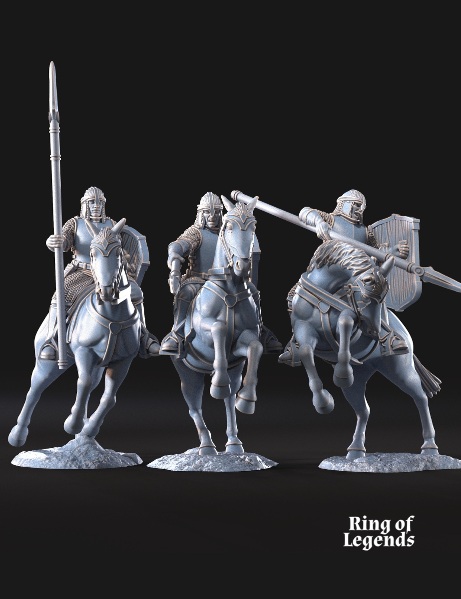 3x North Warrior Riders with spear shield
