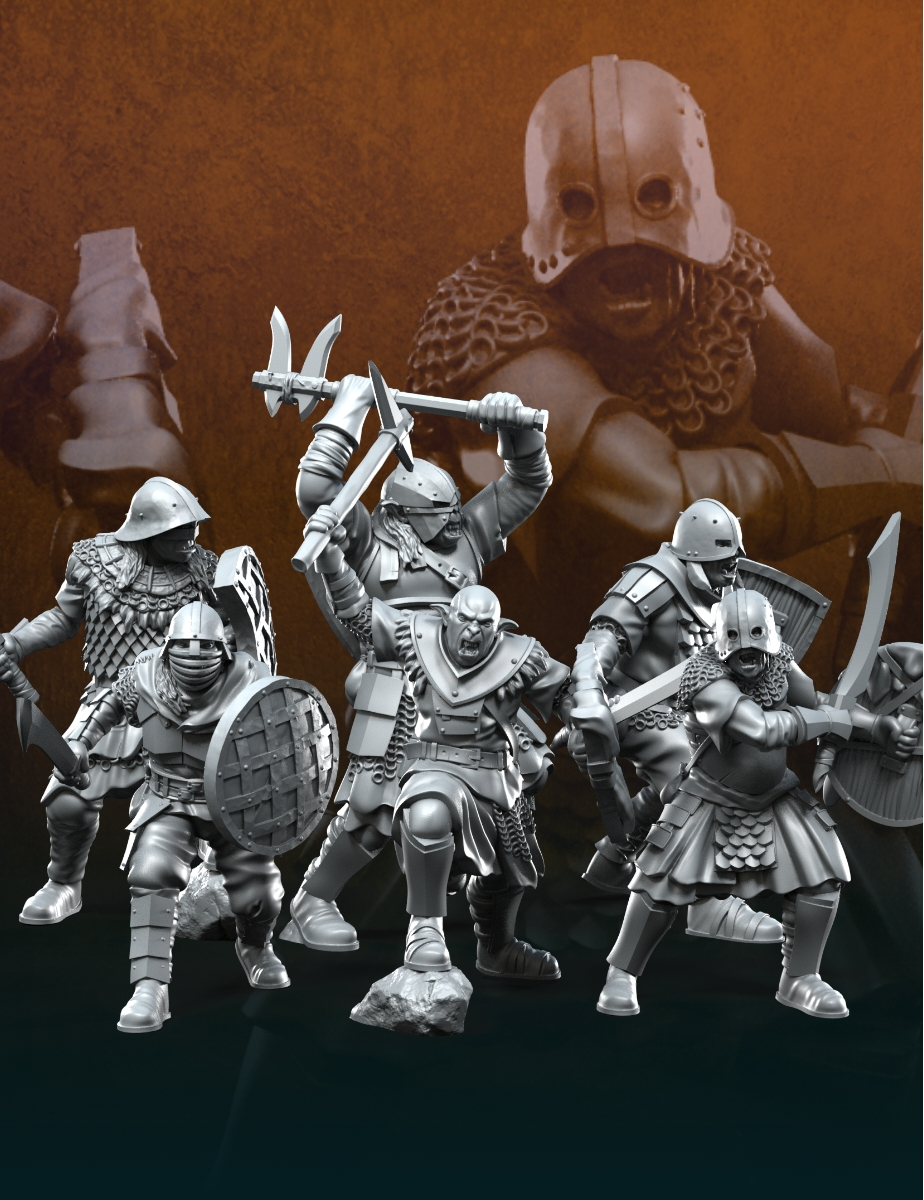 6 orcos regulares nuevos (espada y escudo)