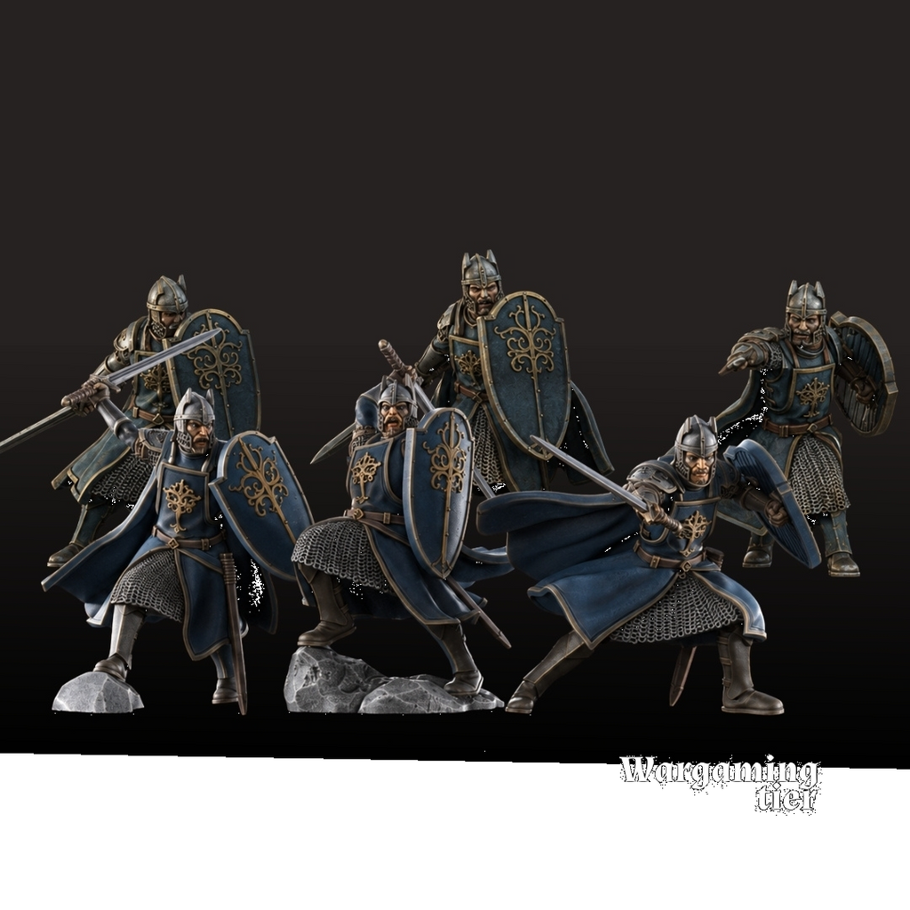 6x High Humans with shield & sword