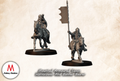 Mounted Armoured Saxon Hornblower And Banner Bearer