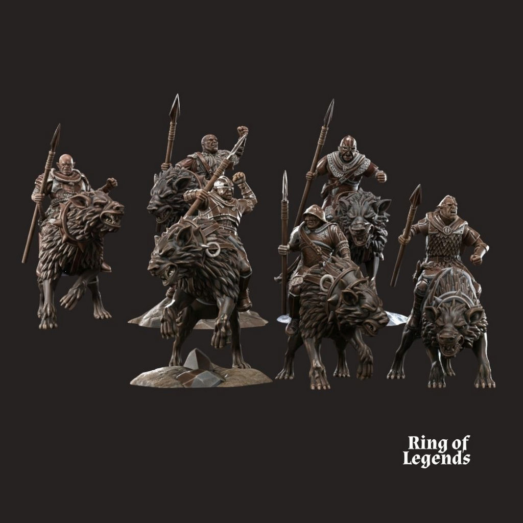 6x jinetes warg solo con jabalina - Ciudad Oscura de Morlok