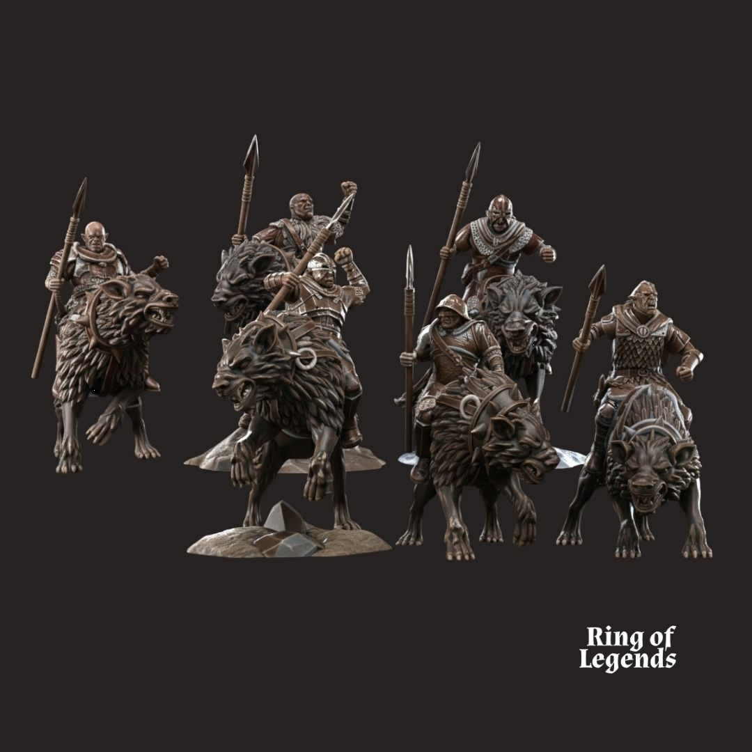 6x jinetes warg solo con jabalina - Ciudad Oscura de Morlok