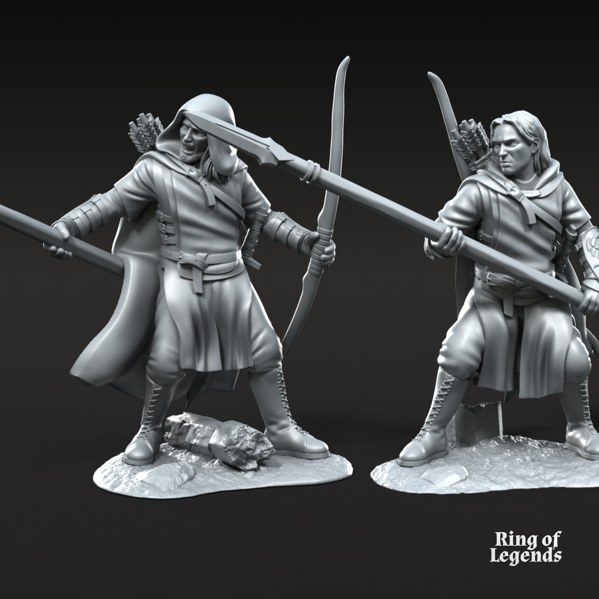 3x Guardabosques de Grey Castle (Lanza y Arco)