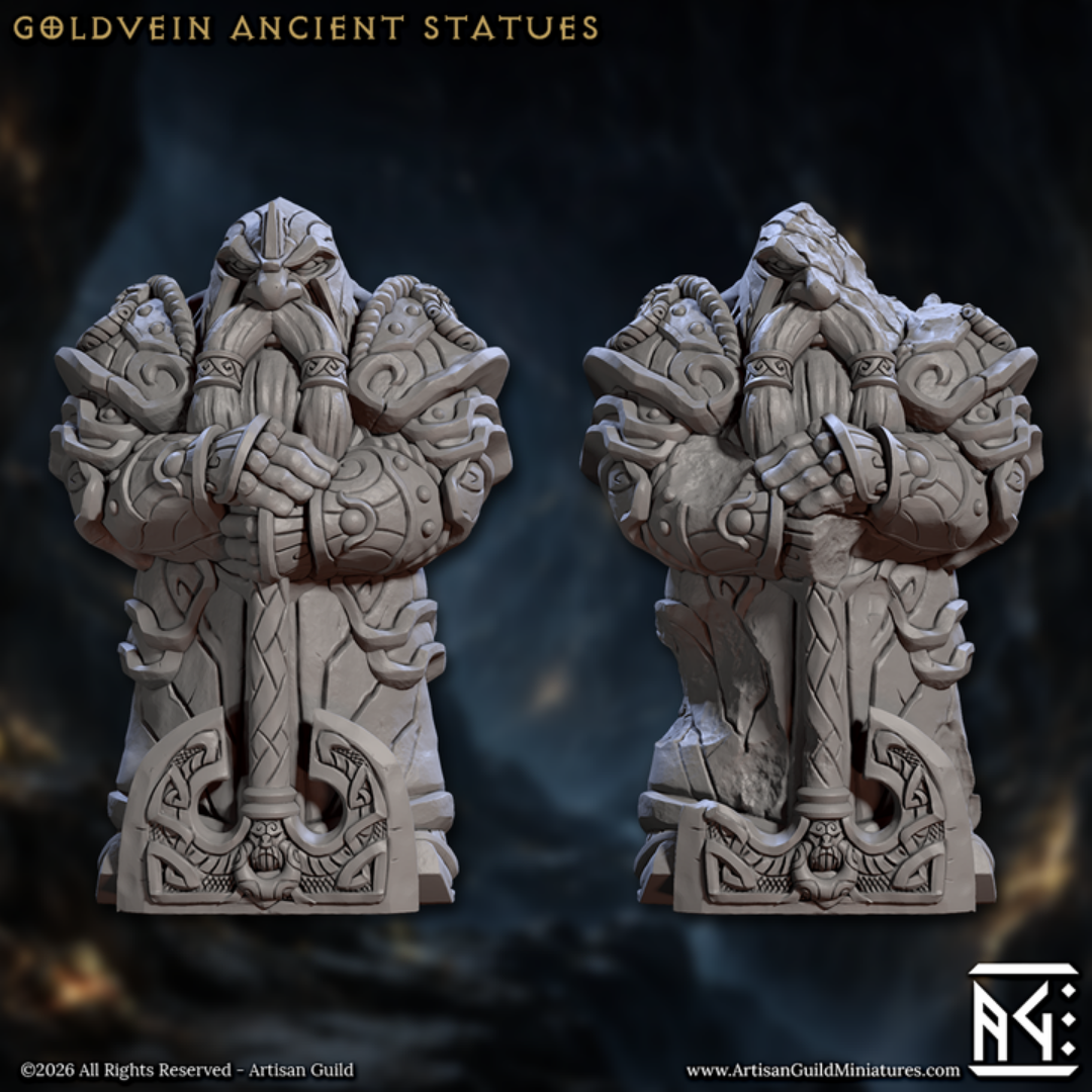 Estatuas Antiguas Enanas Draugr Veta de Oro