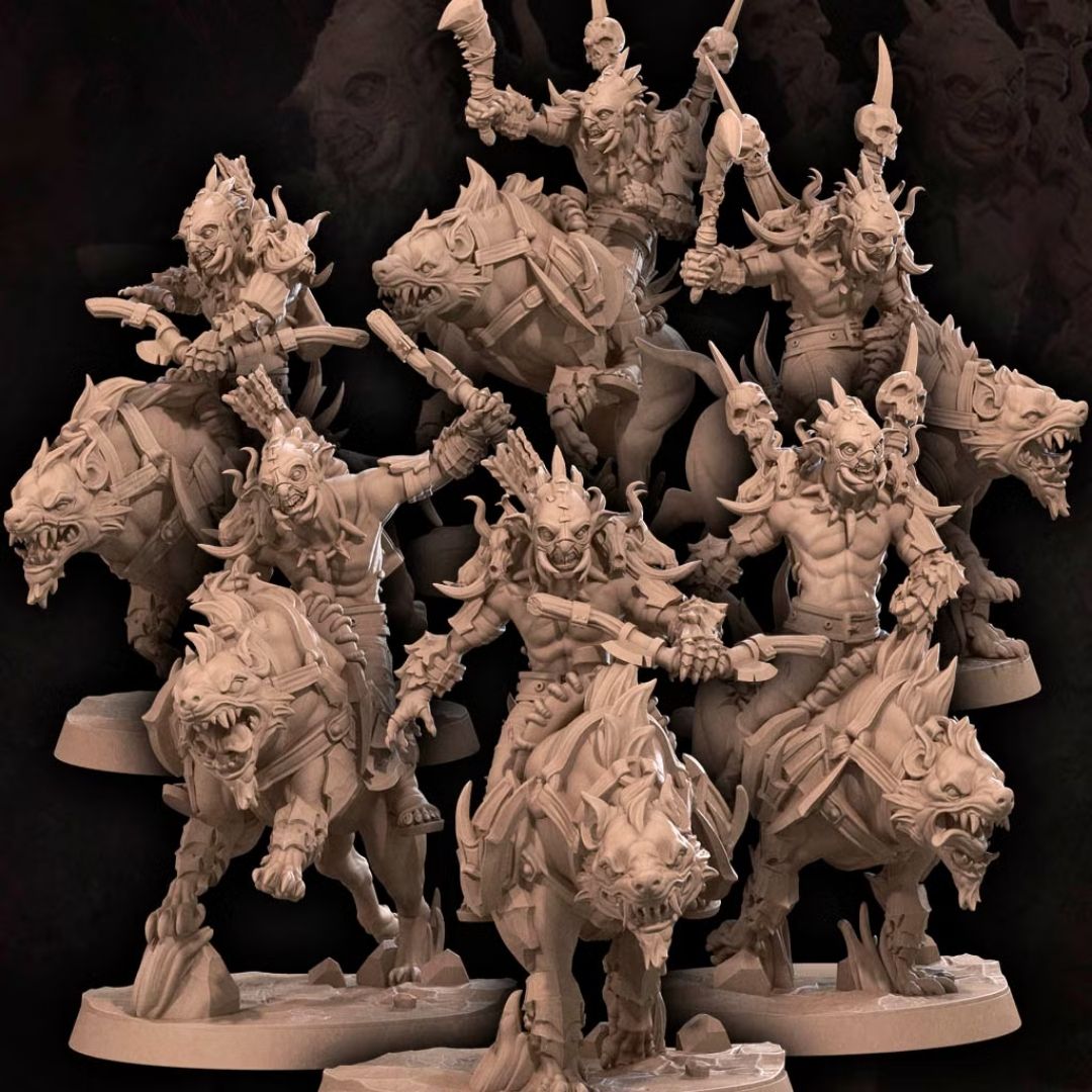 Bullet Rings - Orc Warg Riders (6 Minis)
