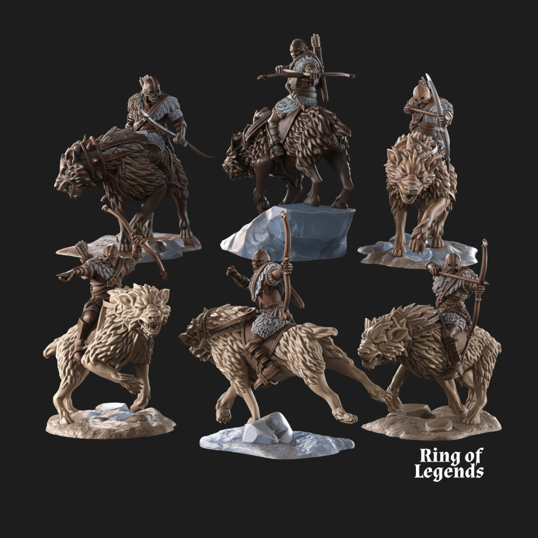 6x Jinetes Morlok Warg (Arco) - Ciudad Oscura de Morlok