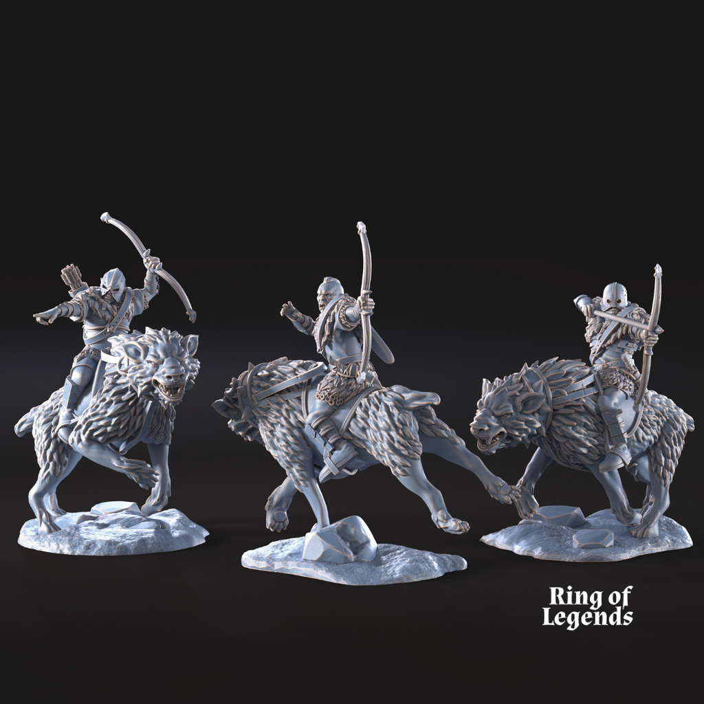6x Jinetes Morlok Warg (Arco) - Ciudad Oscura de Morlok