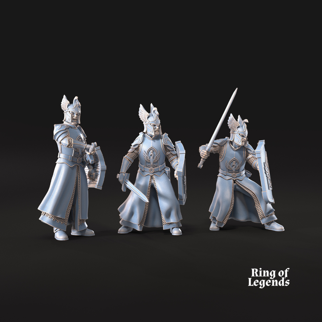 6x Swan Warriors with sword - White Swan