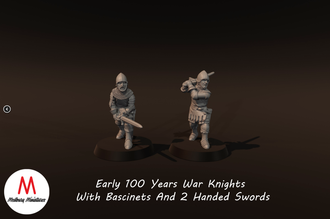 Early 100 Years War Knights With Bascinets and 2 Handed Swords