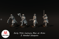 Early 14th century men at arms with 2 Handed weapons