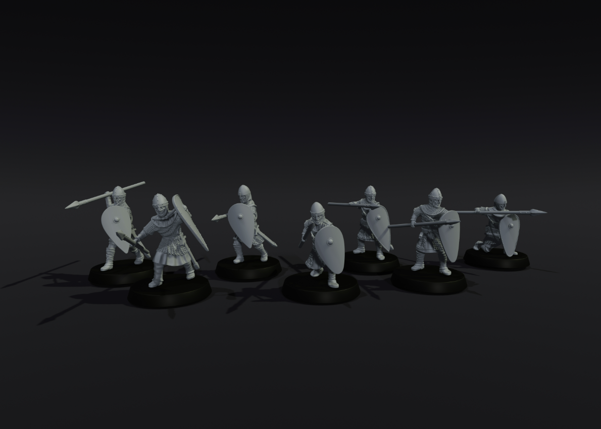 Norman armoured warriors with Spears 1 (presupported)