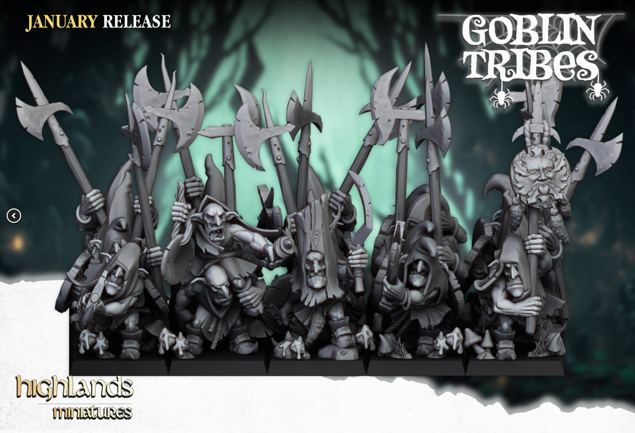 Swamp Goblin with Pikes- Highlands Miniatures