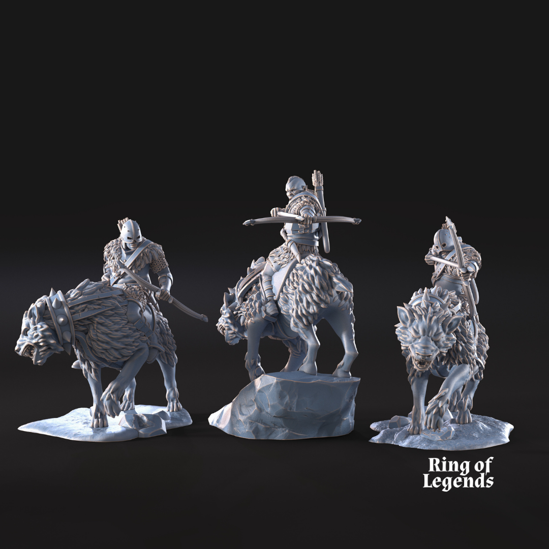 6x Jinetes Morlok Warg (Arco) - Ciudad Oscura de Morlok