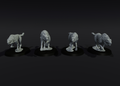 4 Giant Wolves