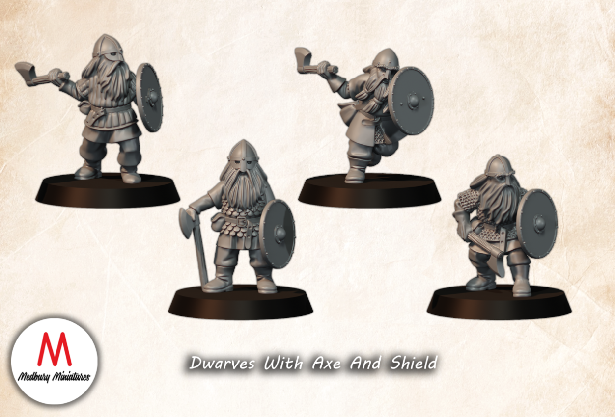 Dwarves With Axe And Shield
