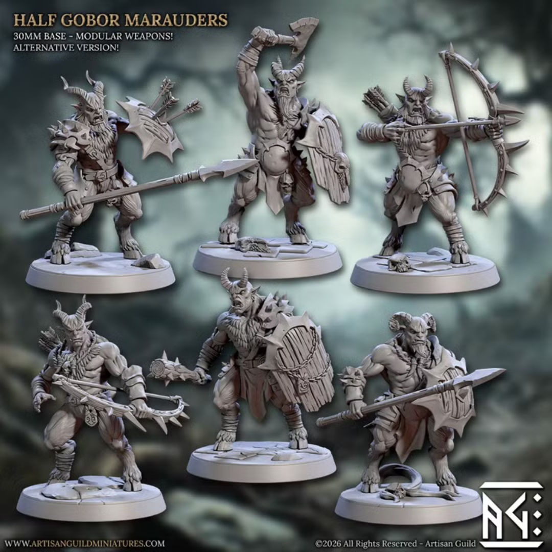 Beastmen II - Half Gobor Marauders (6 Minis)