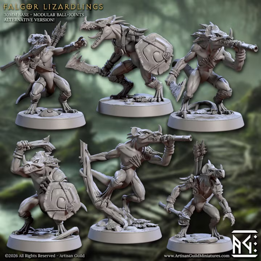 Falgor's Swamp II - Falgor Lizardlings (6 Minis)