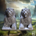 Solarmane Rakshakin - Lion Guardian Statues (2 Statues)