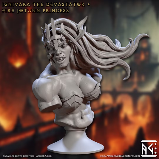 Magmaforged Dwarves - Ignivara the Devastator Fire Jotunn Princess (Bust)
