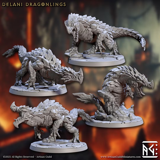 Magmaforged Dwarves - Delani Dragonlings (4 Minis)