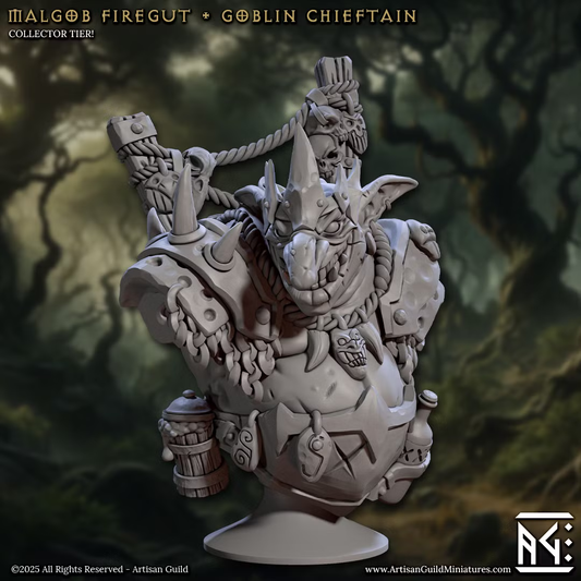 Faldorn Hobgoblins - Malgob Firegut - Goblin Chieftain (Bust)