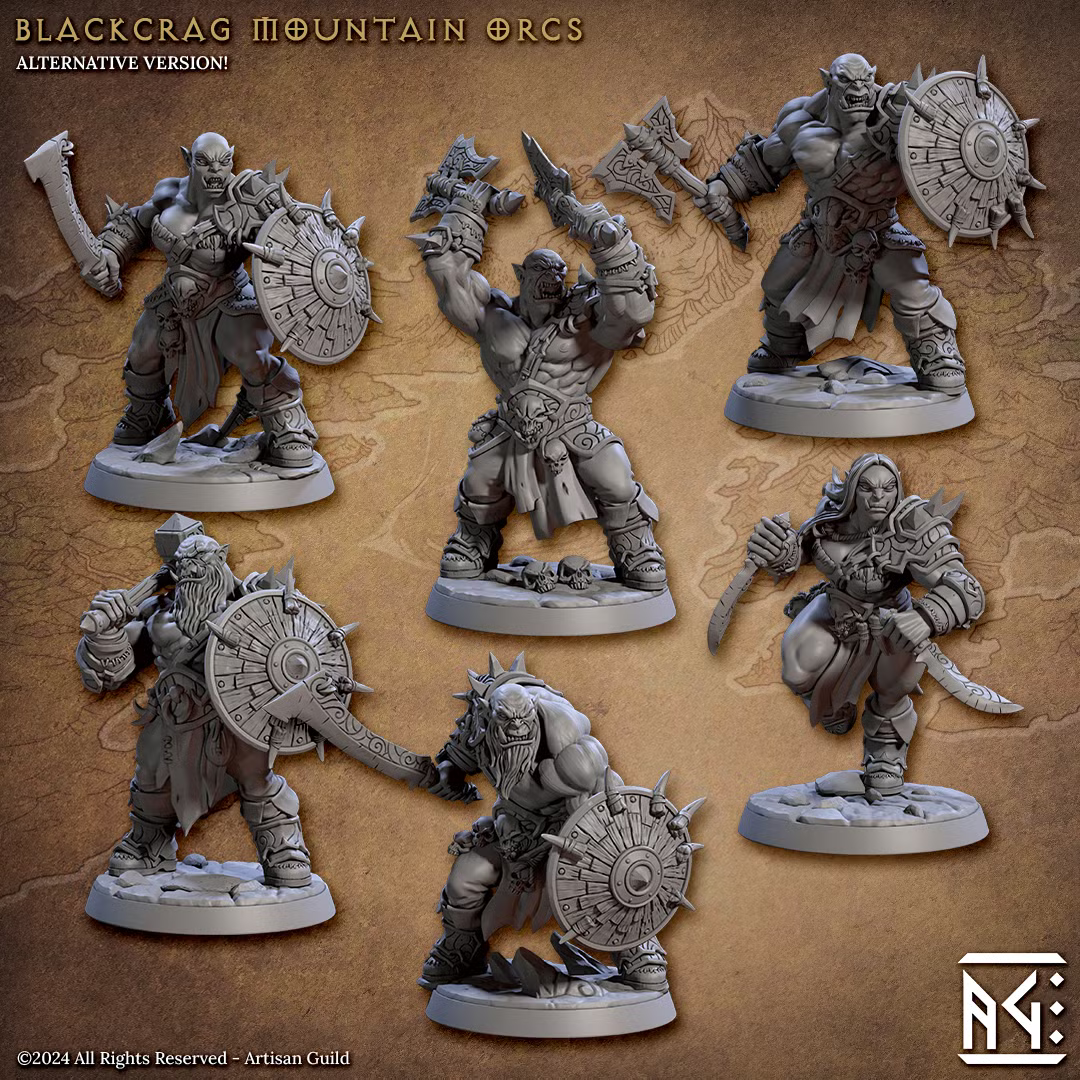 Blackcrag Orcs - Blackcrag Mountain Orcs Alternate (6 Minis)