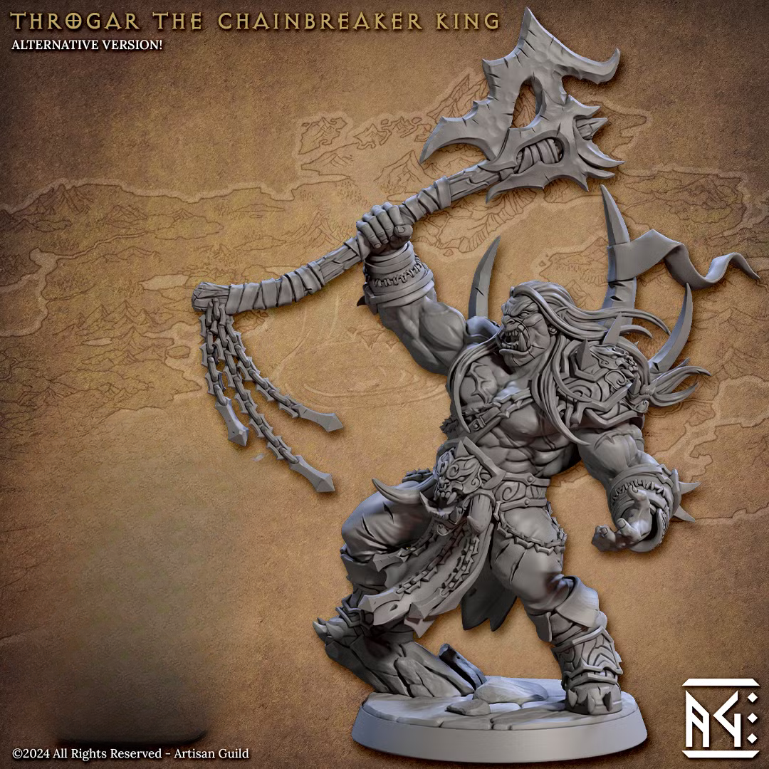 Blackcrag Orcs - Throgar the Chainbreaker King