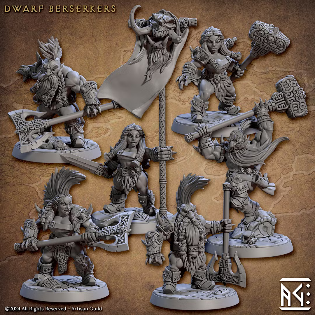 Goldvein - Dwarf Beserker Alternate (6 Minis)
