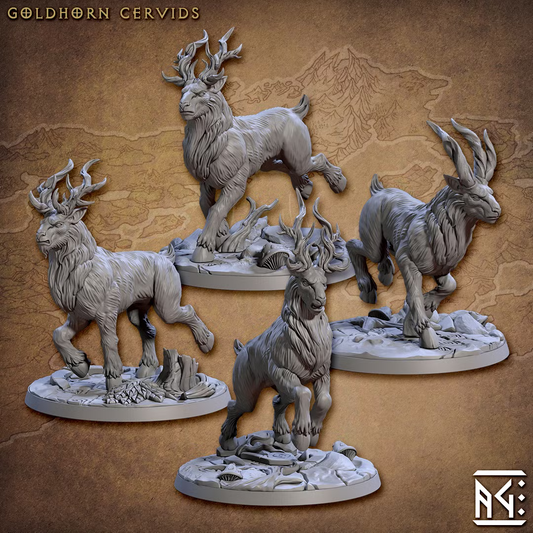 Novle Alfar - Goldhorn Cervids (4 Minis)