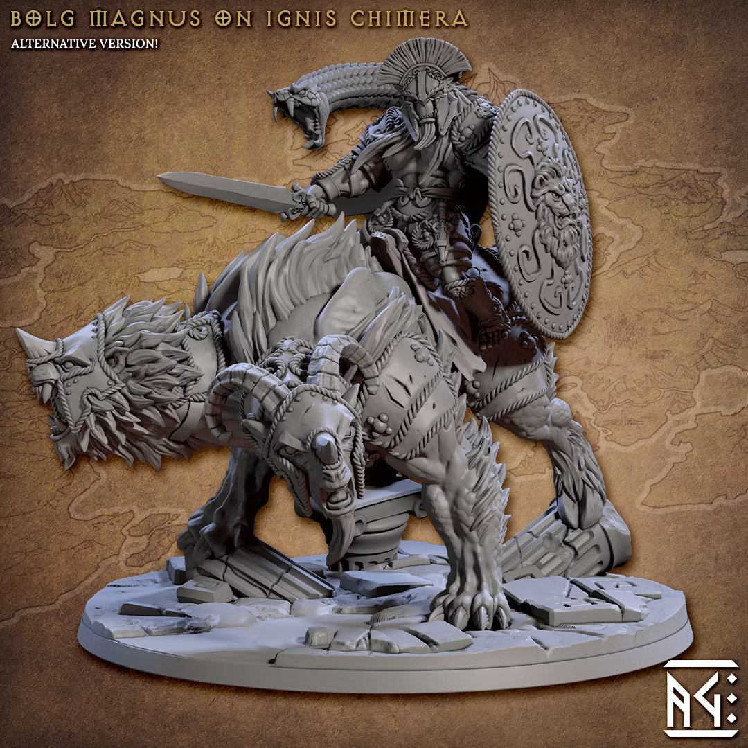 Bronzeclad Greatgoblin - Bolg Magnus on Ignis Chimera