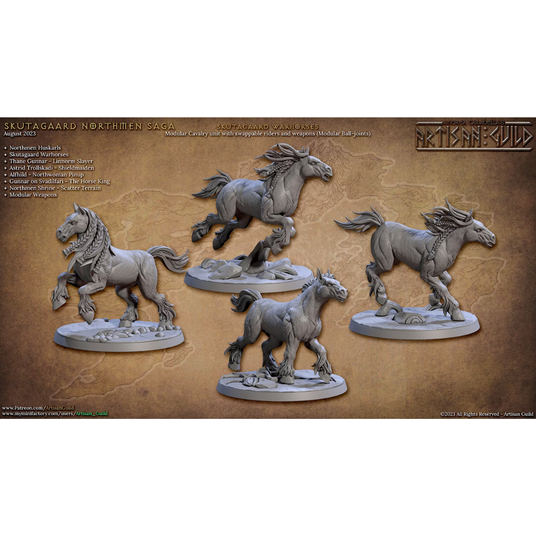Skutagaard Northmen - Skutagaard Warhorses (4 Minis)