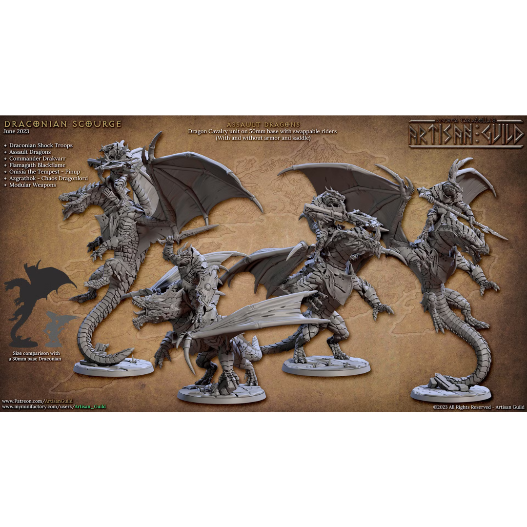 Draconian Scourge - Assault Dragon Riders (4 Minis)
