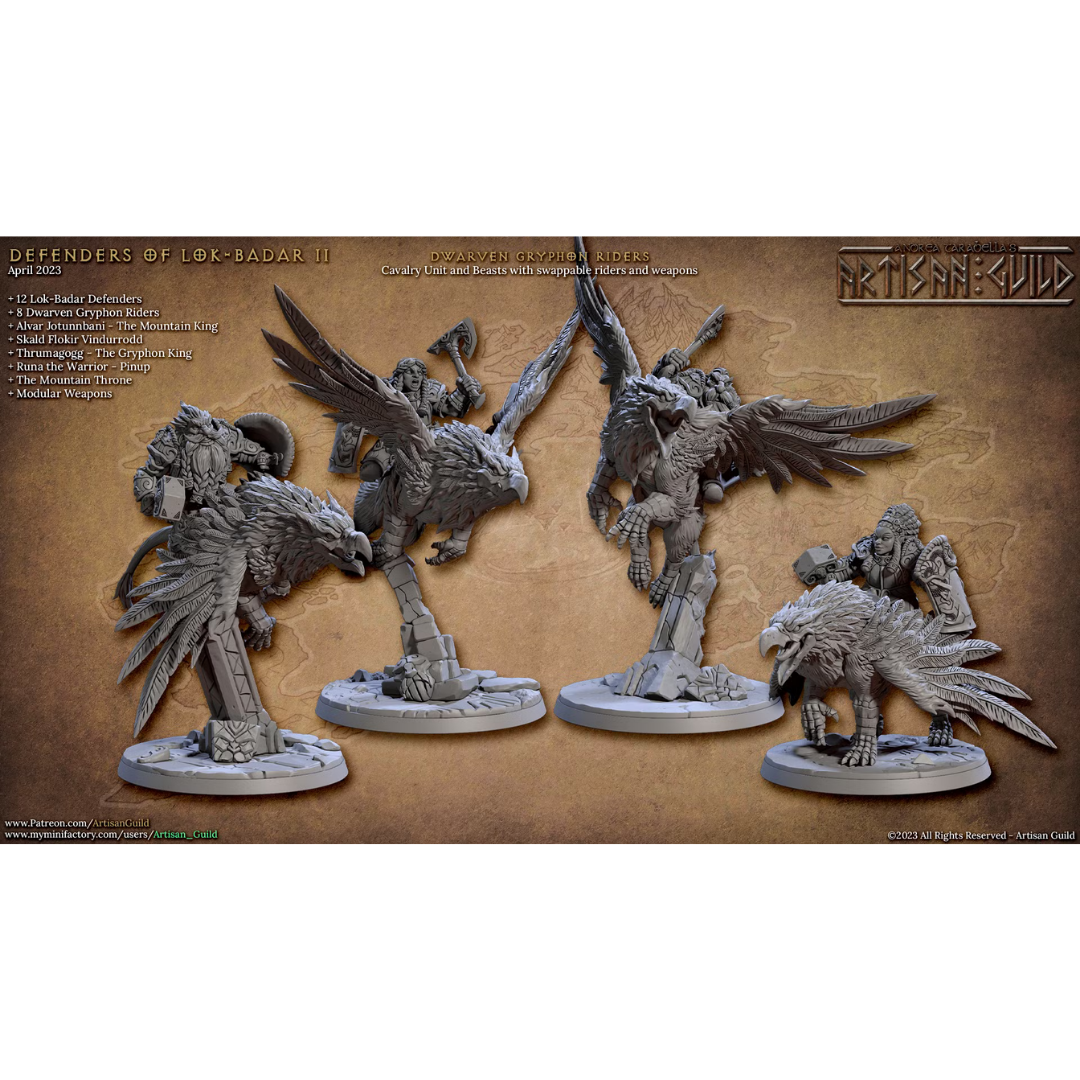 Lok-Badar II - Dwarven Gryphon Riders (4 Minis)