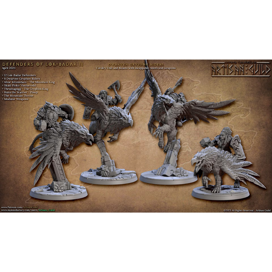 Lok-Badar II - Dwarven Gryphon Riders (4 Minis)