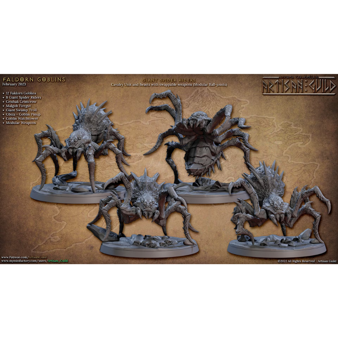 Faldorn Goblins - Giant Spiders (4 Minis)
