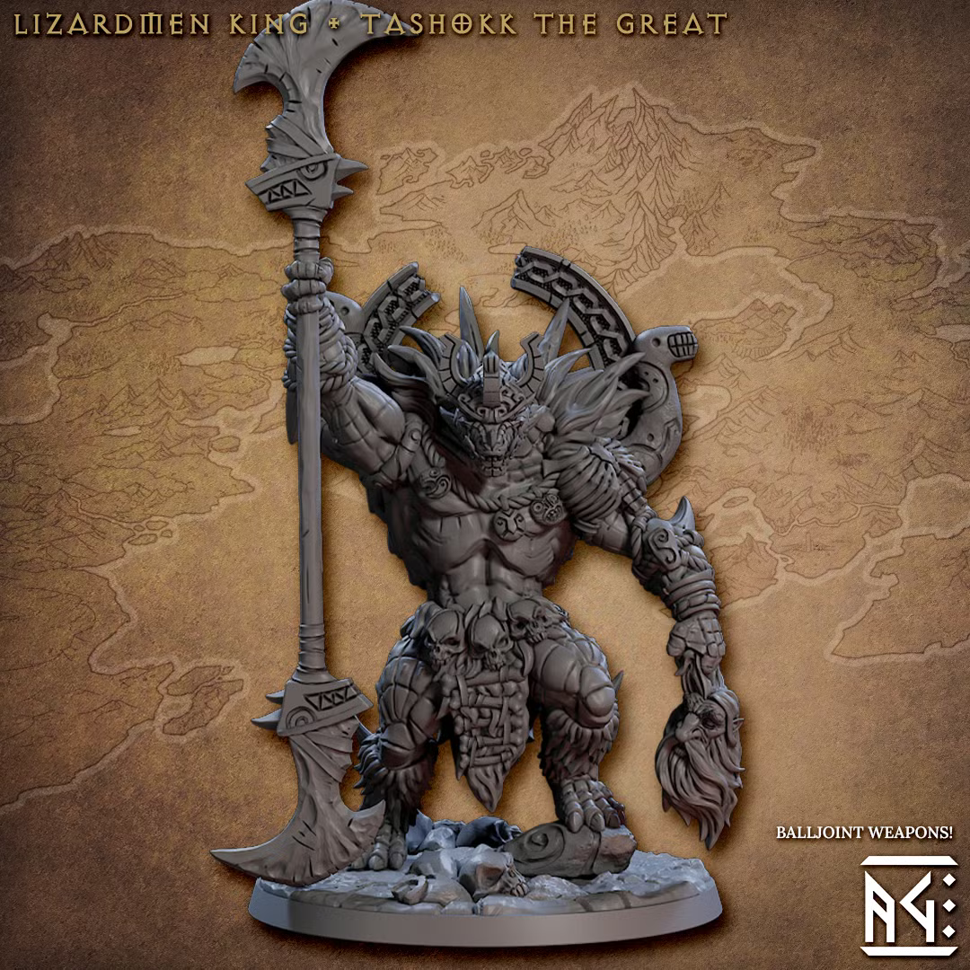 Frostheart Lizardmen - Lizardmen King - Tashokk the Great