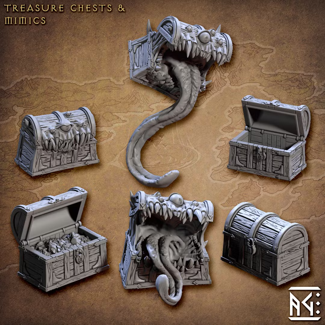 Arcanist Guild - Treasure Chests & Mimics (6 Minis)