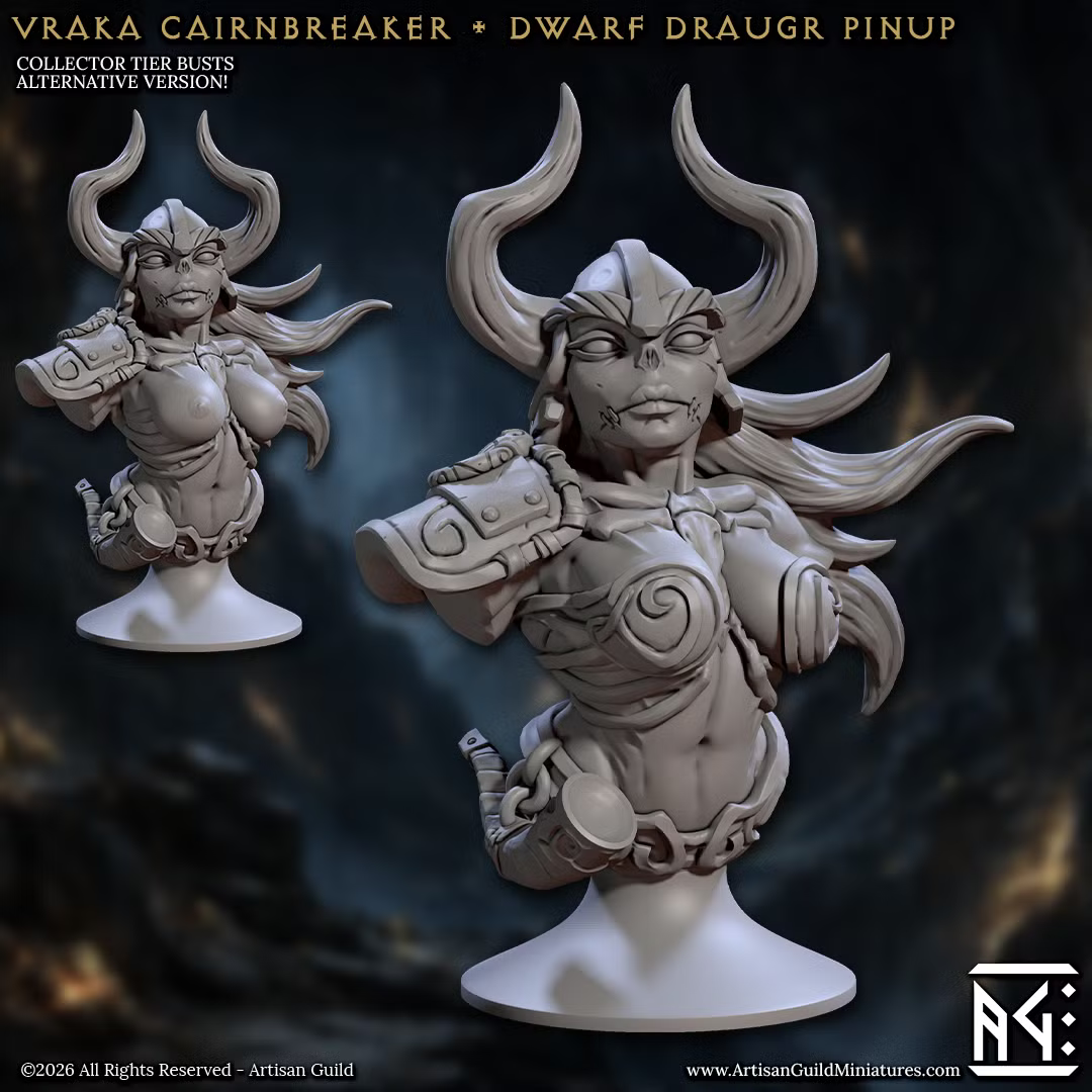Goldvein - Vraka Cairnbreaker - Dwarf Draugr Pinup (Bust)