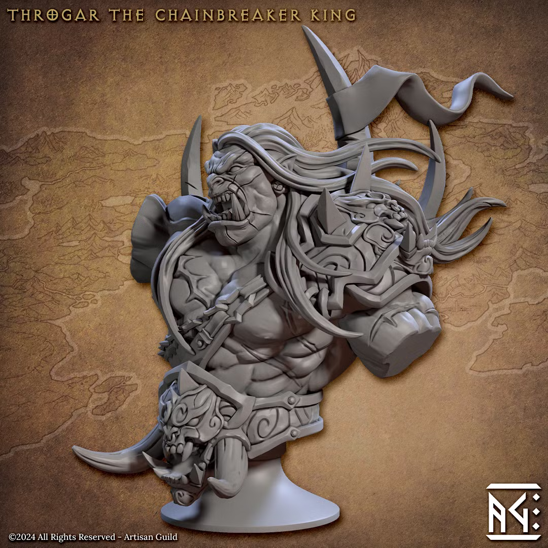 Blackcrag Orcs - Throgar the Chainbreaker King (Bust)