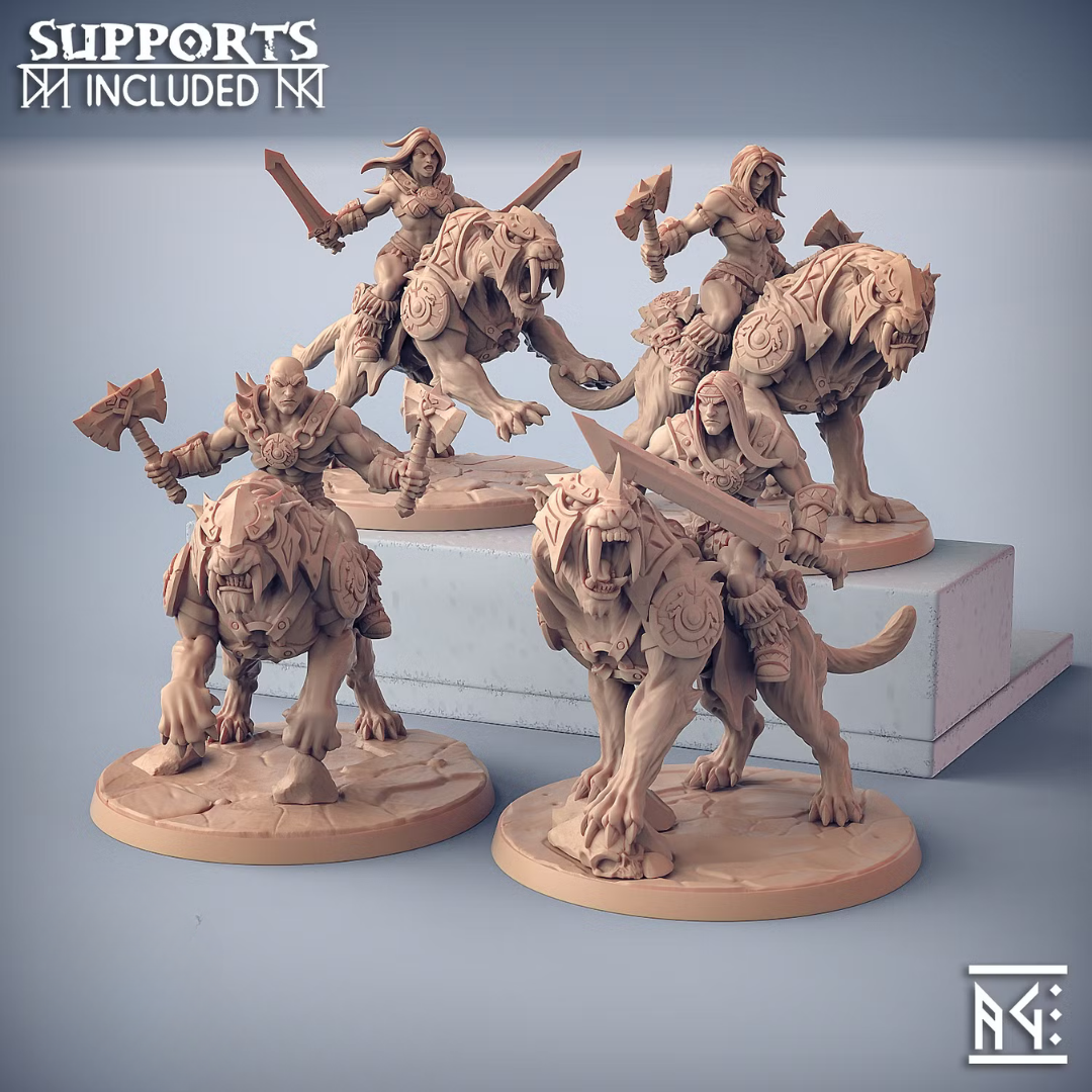 Dragonpeak Barbarians - Smilodon Raiders (4 Minis)